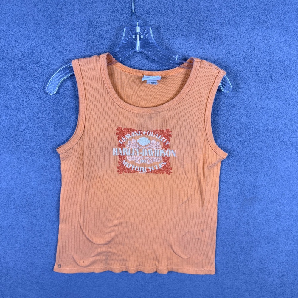 Y2K Harley Davidson‎ Tank Top Womens XL Ribbed Sleeveless Biker Gildner's MI